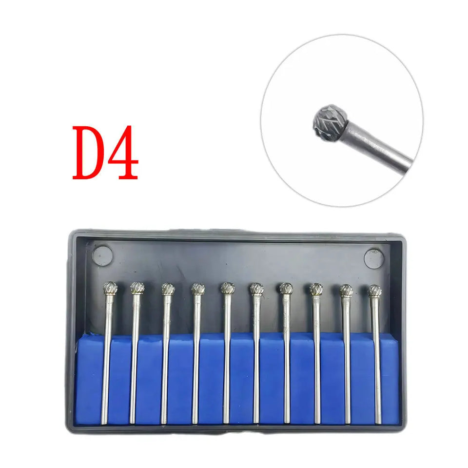 10PCS Assorted Tungsten Steel Dental Polisher Burs – 2.35MM Low-Speed Handpiece Drill Bits for Dental Lab