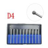 10PCS Assorted Tungsten Steel Dental Polisher Burs – 2.35MM Low-Speed Handpiece Drill Bits for Dental Lab