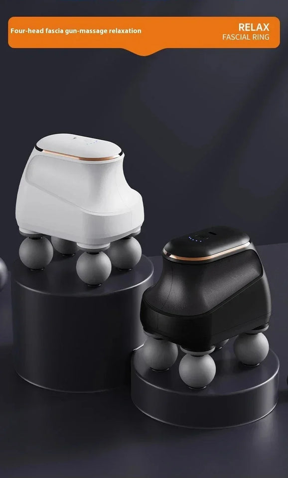 Mini Portable Fascia Gun – 4-Head High-Frequency Muscle Massage Gun