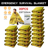 5–30PCS Outdoor Emergency Thermal Survival Blanket – Gold & Silver Foil, Waterproof, 130x210cm