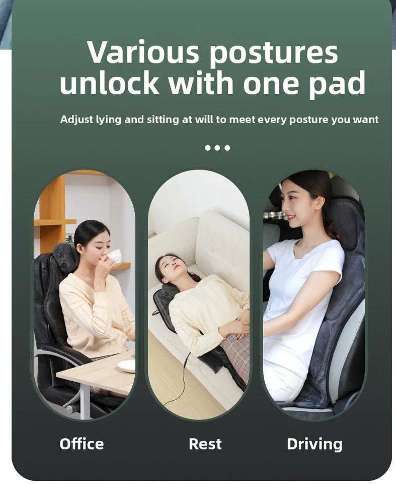Massage Seat Cushion Cheap With Heating Adjustable Lumbar Airbag Back Massage Chair Cushion for Men and Women Home Office Use