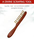 10-Teeth Copper & Wood Massager Comb for Head Meridian Therapy and Relaxation