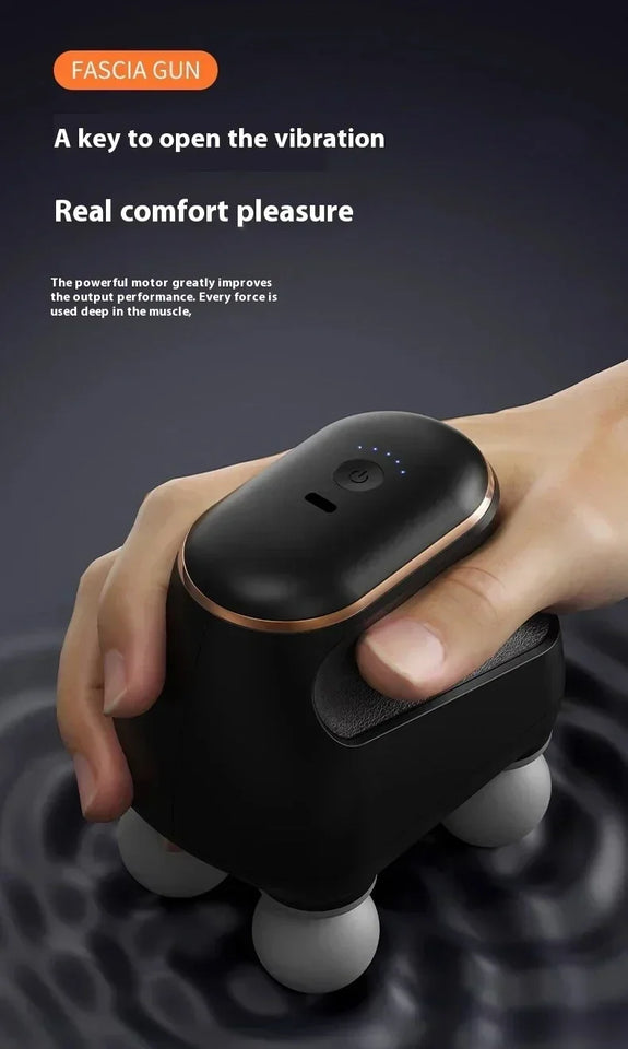 Mini Portable Fascia Gun – 4-Head High-Frequency Muscle Massage Gun