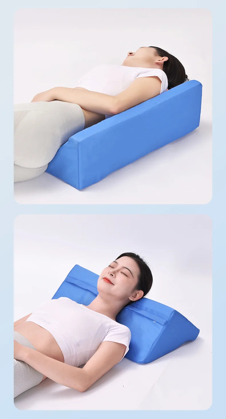 Orthopedic Wedge Pillow for Acid Reflux & Leg Elevation – Sponge Cotton Support Cushion for Back, Bed & Patient Care (M/L Sizes)