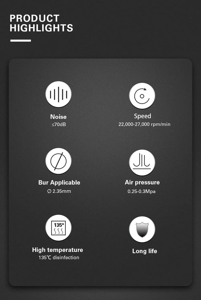 AZDENT Dental Low-Speed Contra Angle Handpiece – Latch Type, Fits E-Type Air Motors