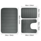 3-Piece Non-Slip Memory Foam Bath Mat Set – Soft, Quick-Dry Bathroom Rugs, Machine Washable