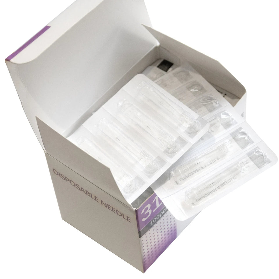 30G–34G Painless Transparent Syringe Needles – Clear Tip Caps & Injection Glue Applicators (1.5–6mm)