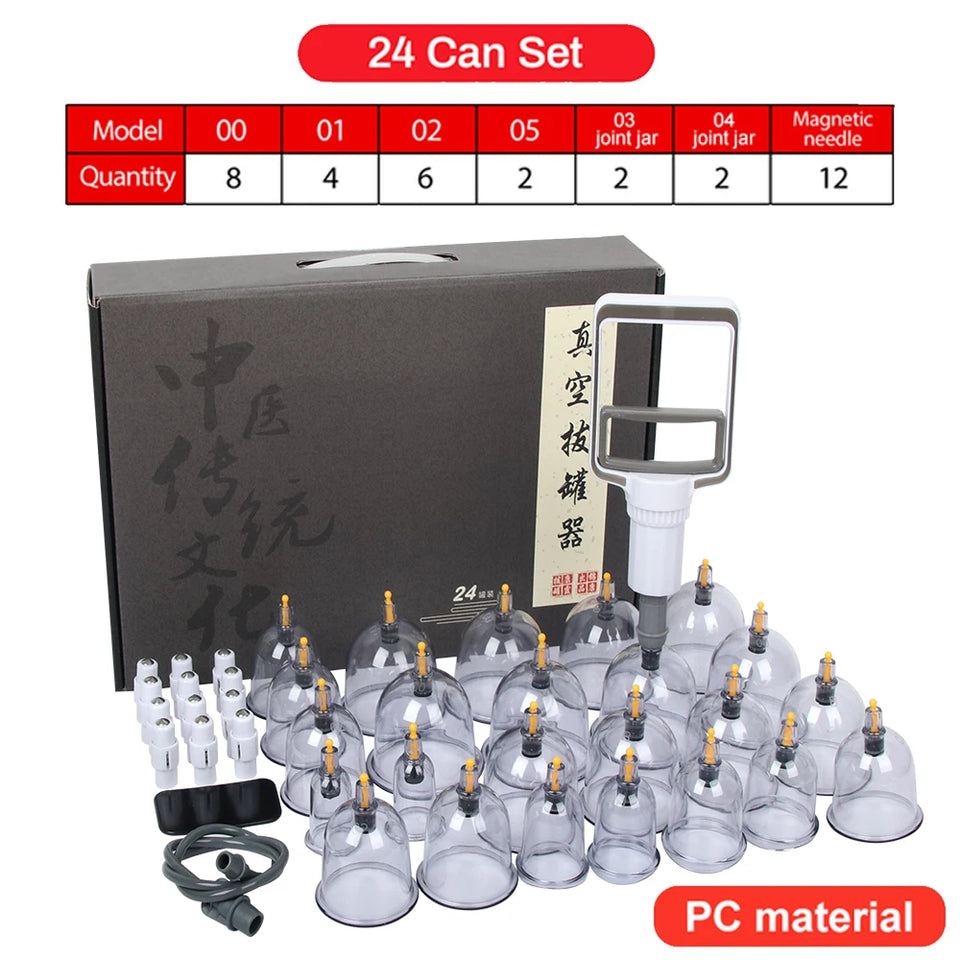 12/20/24 Cans Vacuum Acupuncture Cupping Anti-cellulite Physiotherapy Traditional Chinese Medicine Suction Cup Massage Therapy