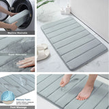 3-Piece Non-Slip Memory Foam Bath Mat Set – Soft, Quick-Dry Bathroom Rugs, Machine Washable