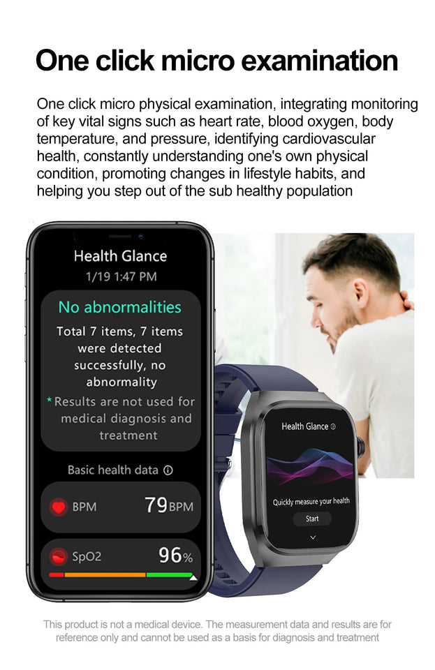 2025 Uric Acid & Blood Fat Smartwatch – ECG+PPG, Pulse, Blood Pressure, Bluetooth Call & Sports Fitness Health Tracker
