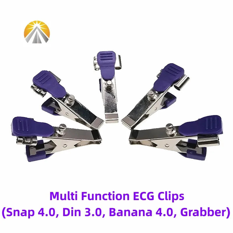 Multi-Function Veterinary ECG Clips – EKG Clamp Electrodes for Animal Medical Cables (DIN 3.0, Banana 4.0, Snap 4.0)