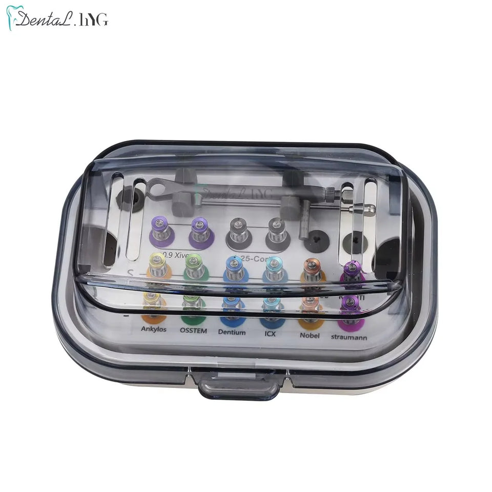 Dental Implant Torque Wrench Kit – Adjustable Ratchet 10–70Ncm with 16pcs Colorful Screwdrivers