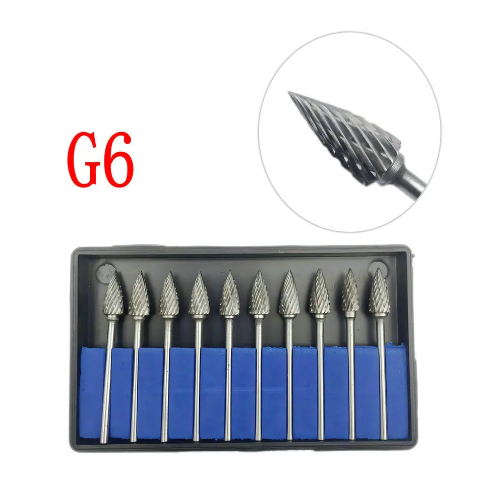 10PCS Assorted Tungsten Steel Dental Polisher Burs – 2.35MM Low-Speed Handpiece Drill Bits for Dental Lab