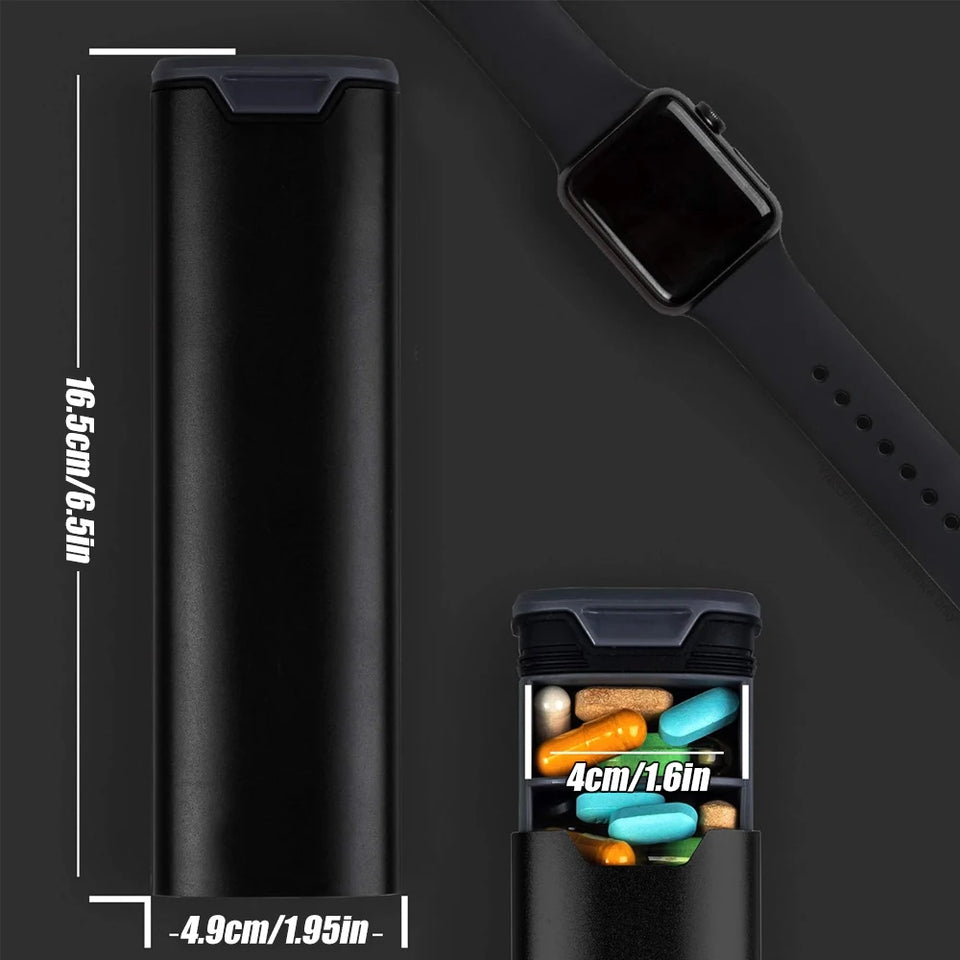 7-Day Premium Aluminum Pill Organizer – Large Capacity Weekly Pill Box for Vitamins, Supplements & Medicine