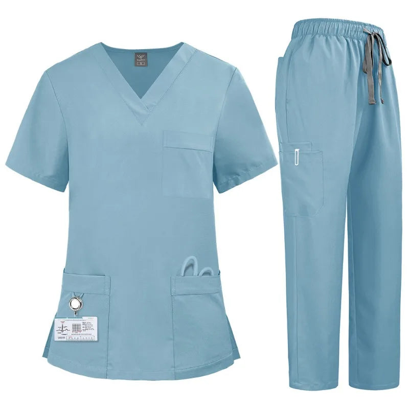 Quick-Dry Elastic Plus-Size Lab Uniform Set for Men & Women