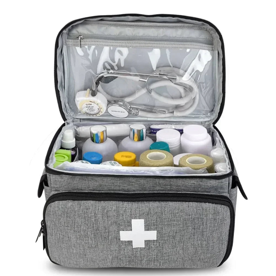Portable Travel First Aid Kit & Medicine Storage Organizer Bag