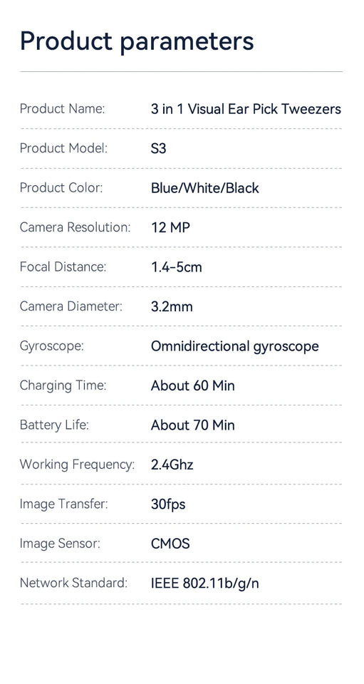 Visual Ear Cleaner with 12MP Camera – Ear Wax Removal Tool with Tweezers, Ear Pick & 6 Ear Spoons