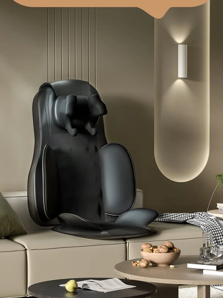 Upgrade Electric Full Body Massage Chair Neck Back Waist Leg Vibration Kneading Shiatsu Cushion Seat Relaxation Trapezius Massag