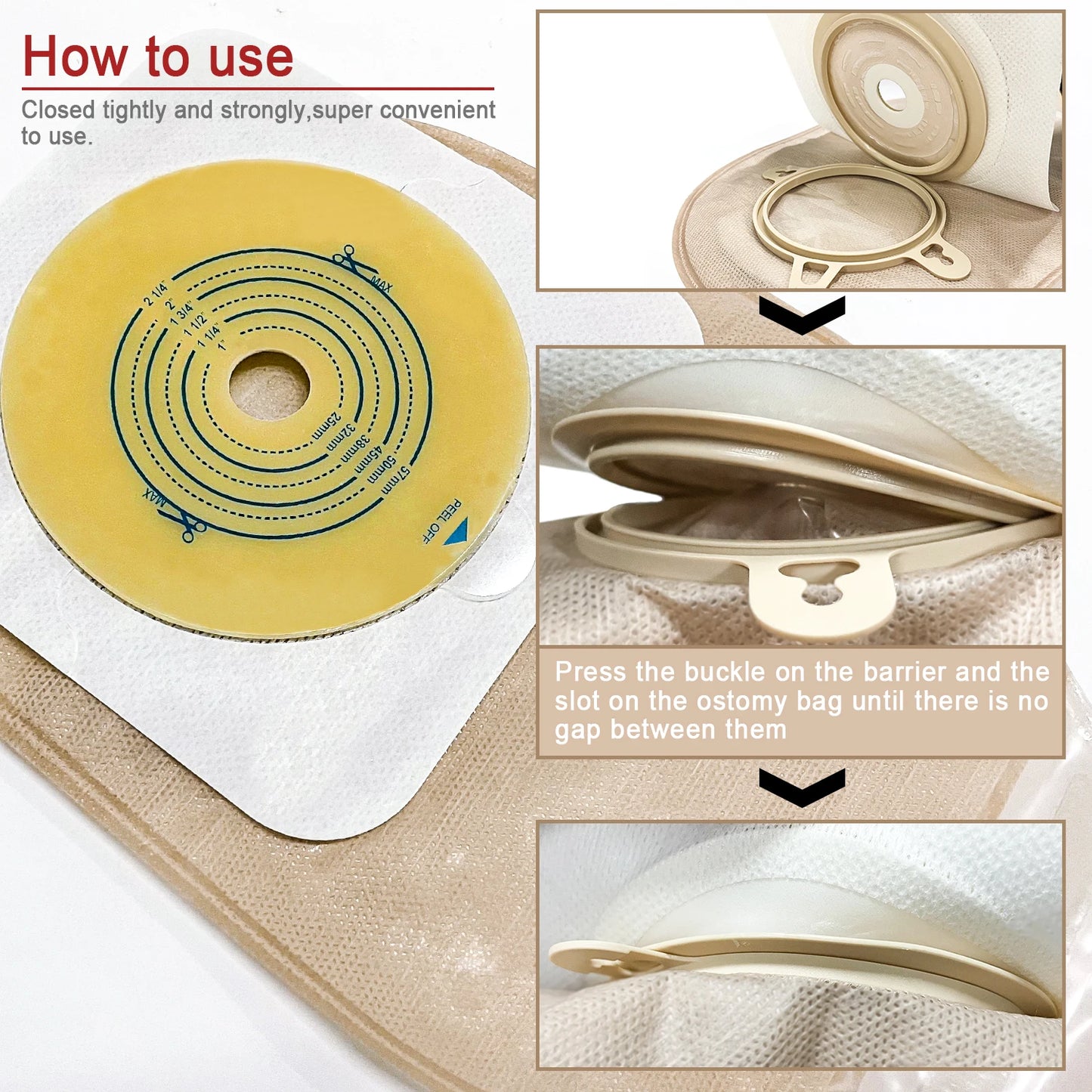 Two-Piece Colostomy Bag Set with Clamp Clips – 10 or 15 Bags + 6 Barriers for Ostomy Patient Care