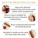 10-Teeth Copper & Wood Massager Comb for Head Meridian Therapy and Relaxation