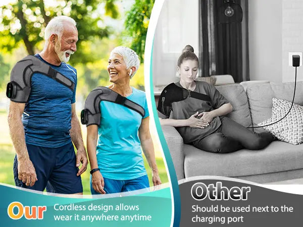 Electric Heated Shoulder Brace – 3-Level Heat & Vibration Massage Support Belt