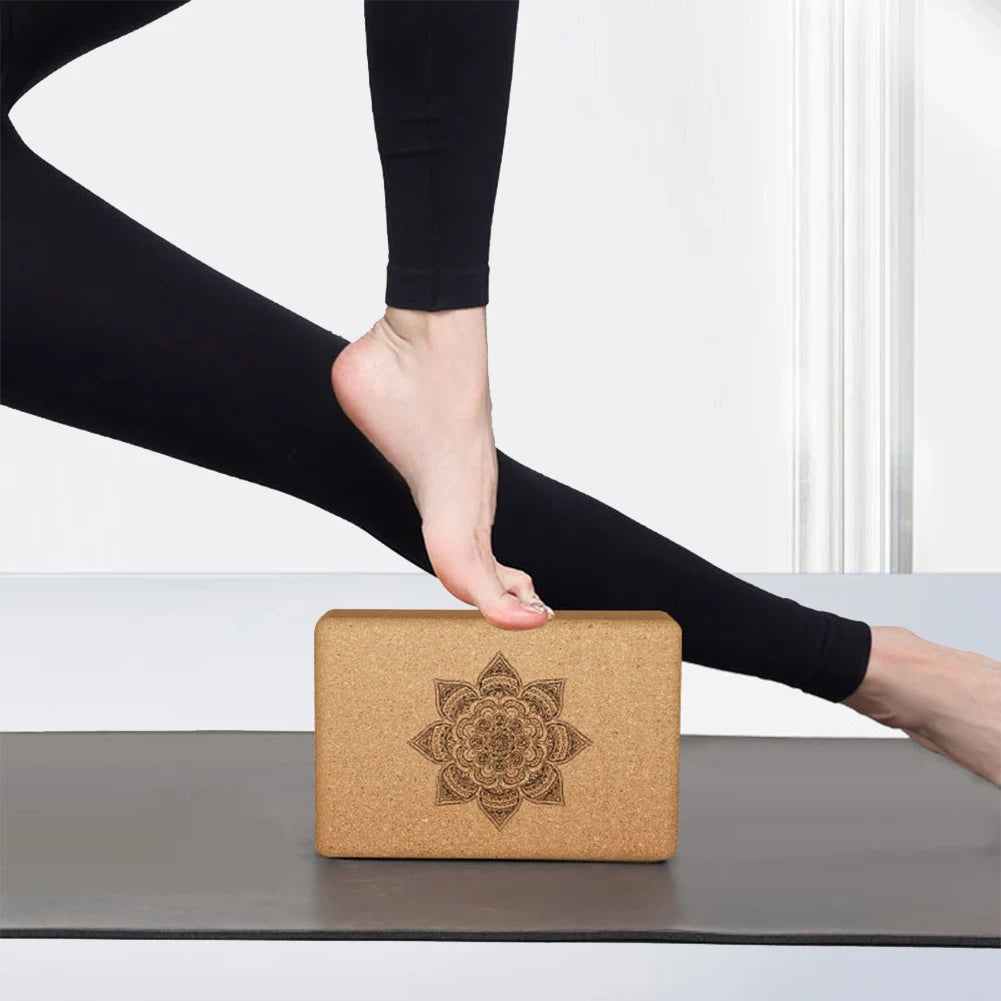 Natural Cork Yoga Block – Eco-Friendly, Non-Slip High-Strength Wood Block for Fitness & Stretching