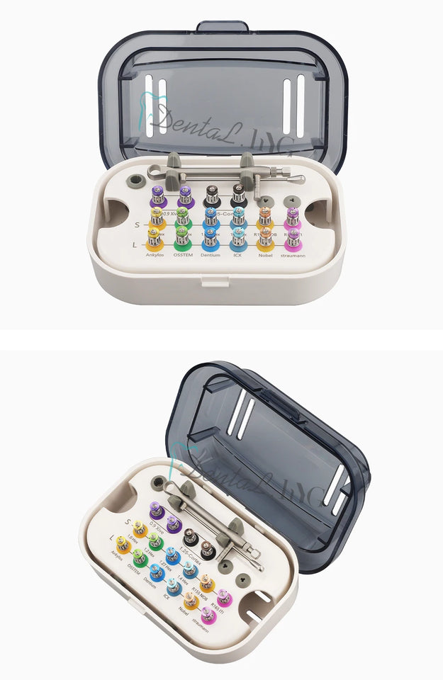 Dental Implant Torque Wrench Kit – Adjustable Ratchet 10–70Ncm with 16pcs Colorful Screwdrivers