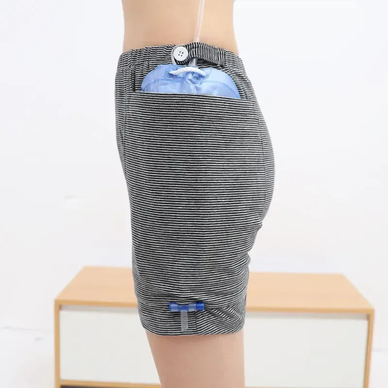 Wearable Urine Bag Pants with Double Pocket – Large Capacity Portable Ostomy Underwear for Elderly & Post-Surgery Care