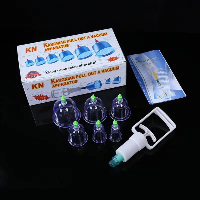 6or24  Pieces Suction Cups Massage Vacuum Cupping Body Massager Plastic Vacuum Suction Therapy Cupping Set Cans for Massage