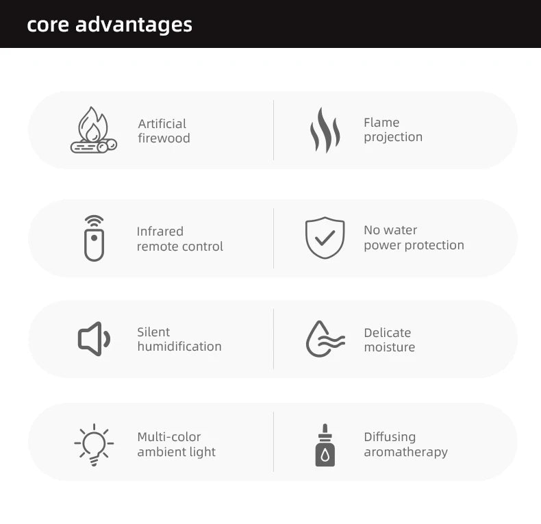 Colorful Flame Aroma Diffuser – 150ml Waterless Air Humidifier with Remote & Timer