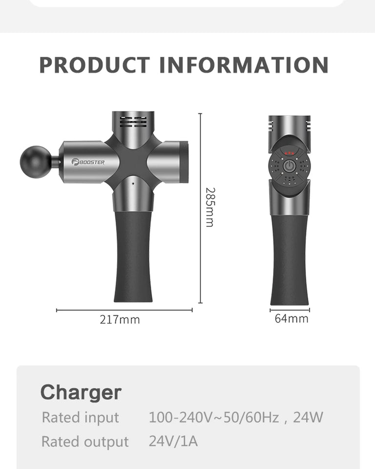 BOOSTER Pro 3 Massage Gun – Deep Tissue Muscle Stimulator & Body Massager
