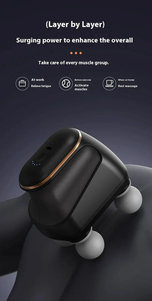 Mini Portable Fascia Gun – 4-Head High-Frequency Muscle Massage Gun