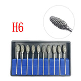 10PCS Assorted Tungsten Steel Dental Polisher Burs – 2.35MM Low-Speed Handpiece Drill Bits for Dental Lab