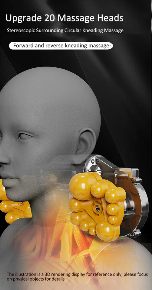 Jinkairui Neck Massage Pillow Cervical Massager Waist Back Shoulder Shiatsu Kneaded Multifunctional Hot Compress Relaxation Gift