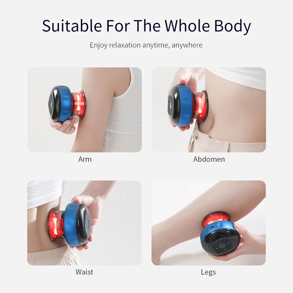 Electric Vacuum Cupping Massager Anti-Cellulite Suction Cups Heating Guasha Fat Burning Skin Scraping Body Slimming