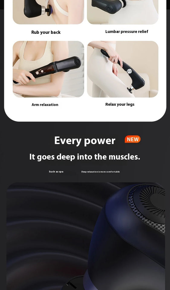 Fascia Massage Gun with Hot & Cold Heads – Adjustable Percussion Muscle Massager