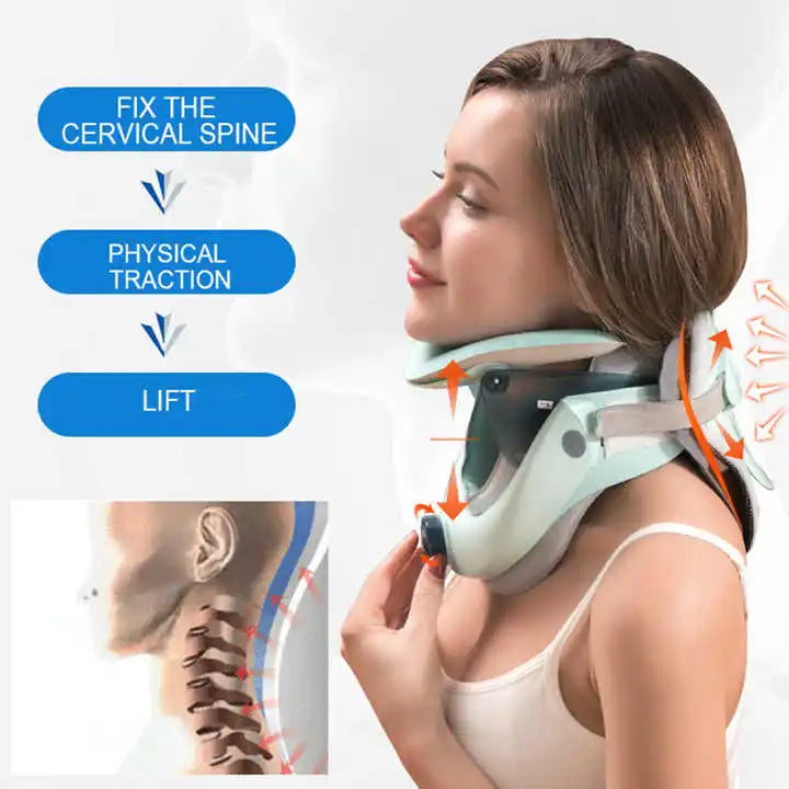 Adjustable Cervical Neck Traction Device – Air Pump Neck Stretcher Collar for Spine Alignment & Pain Relief