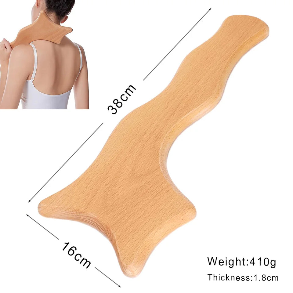 Wooden Massage Tools Wood Lymphatic Drainage Massager Anti Cellulite Body Shaping Tools for Beauty, Gua Sha, Sore Muscle Relief