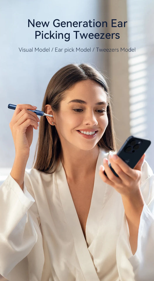 Visual Ear Cleaner with 12MP Camera – Ear Wax Removal Tool with Tweezers, Ear Pick & 6 Ear Spoons