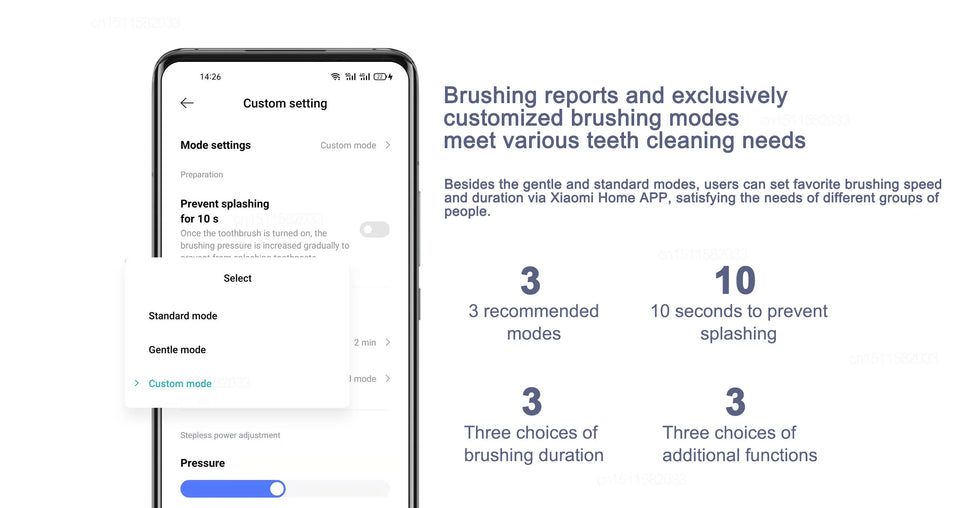 Xiaomi MIJIA T700 Sonic Electric Toothbrush – Ultrasonic Smart Toothbrush with APP Control & Teeth Whitening Technology