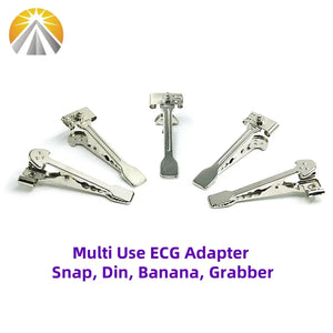 Multi-Function Veterinary ECG Clips – EKG Clamp Electrodes for Animal Medical Cables (DIN 3.0, Banana 4.0, Snap 4.0)