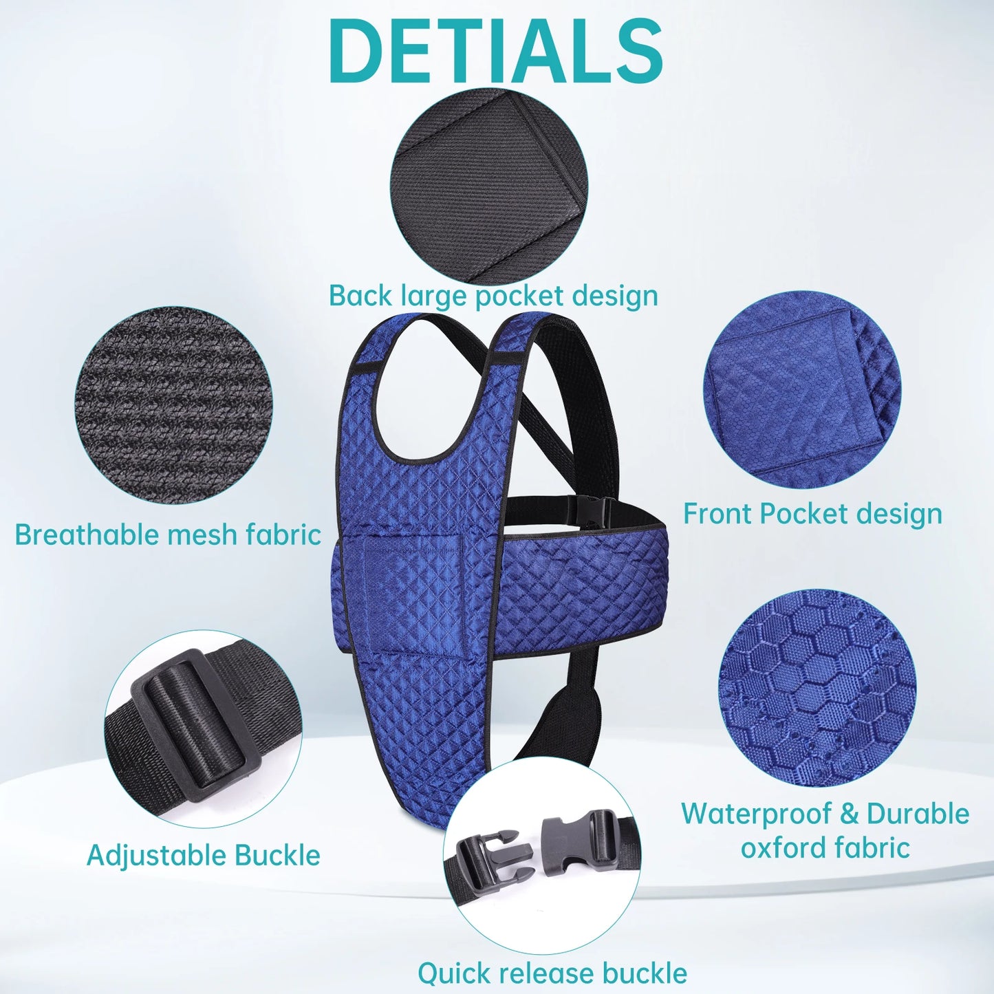 Lefeke Wheelchair Safety Seatbelt – Non-Slip, Drop-Resistant Belt with Pocket & Adjustable Buckle Straps