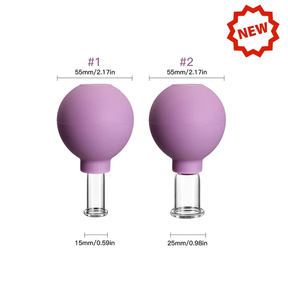 Rubber Head Glass Vacuum Cupping Chinese Therapy Set Hijab Jars AntiCellulite Suction Cups Massage Body Health Massager For Face