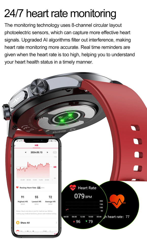 Xiaomi Pulse ECG+PPG Smartwatch 2025 – Blood Lipid, Uric Acid, BP, Body Fat & Sports Health Tracker with Call Function