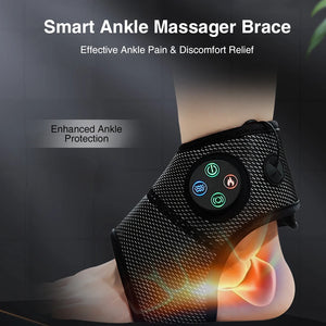 Electric Foot Ankle Massager Heating Foot Compress Vibration Relaxation Brace Belt Plantar Joint Sprain Ankle Support Massager