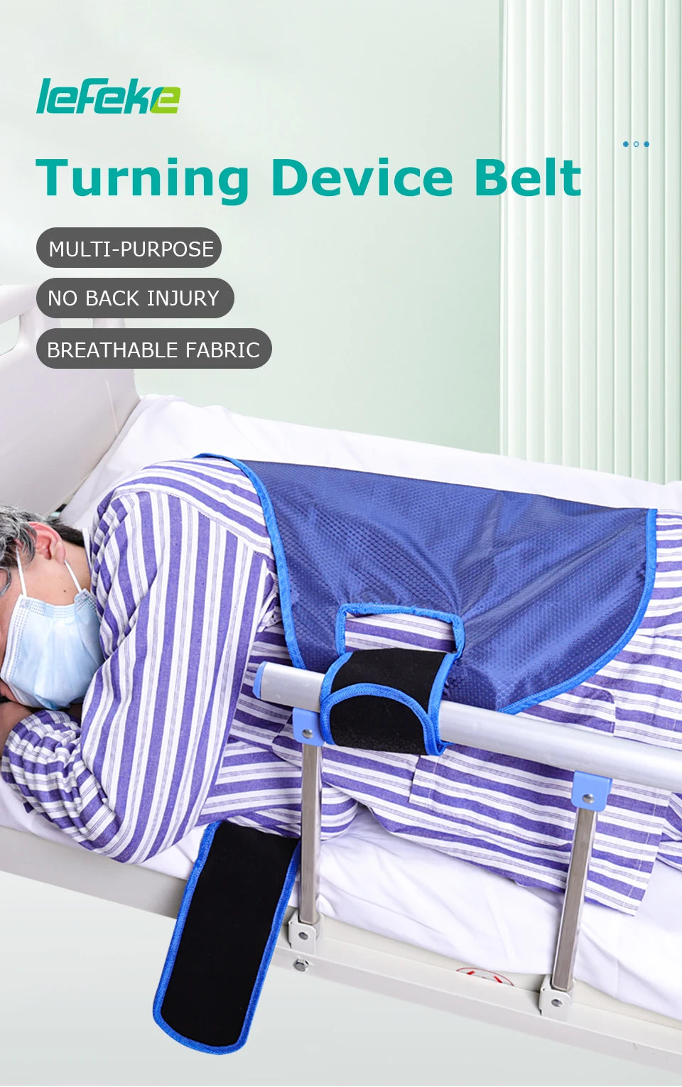 Lefeke Patient Turning & Transfer Belt – Breathable Nursing Sling for Elderly Bed Mobility and Care