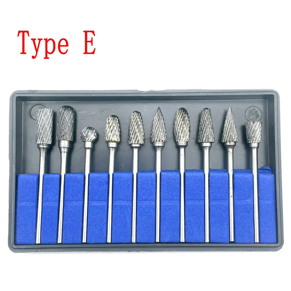 10PCS Assorted Tungsten Steel Dental Polisher Burs – 2.35MM Low-Speed Handpiece Drill Bits for Dental Lab