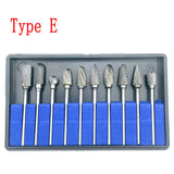 10PCS Assorted Tungsten Steel Dental Polisher Burs – 2.35MM Low-Speed Handpiece Drill Bits for Dental Lab