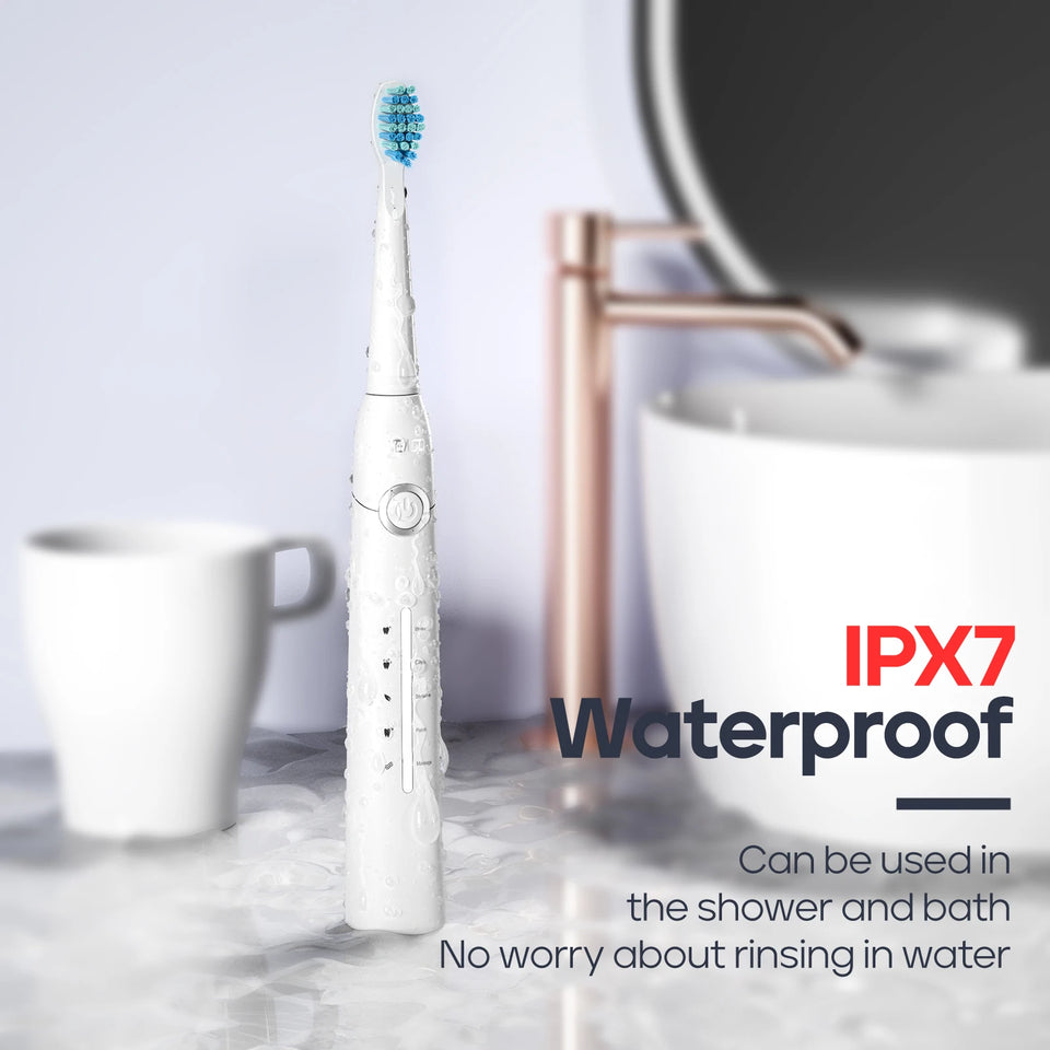 Seago Sonic Electric Toothbrush – USB Rechargeable Ultrasonic Tooth Brush with 10 Replacement Heads