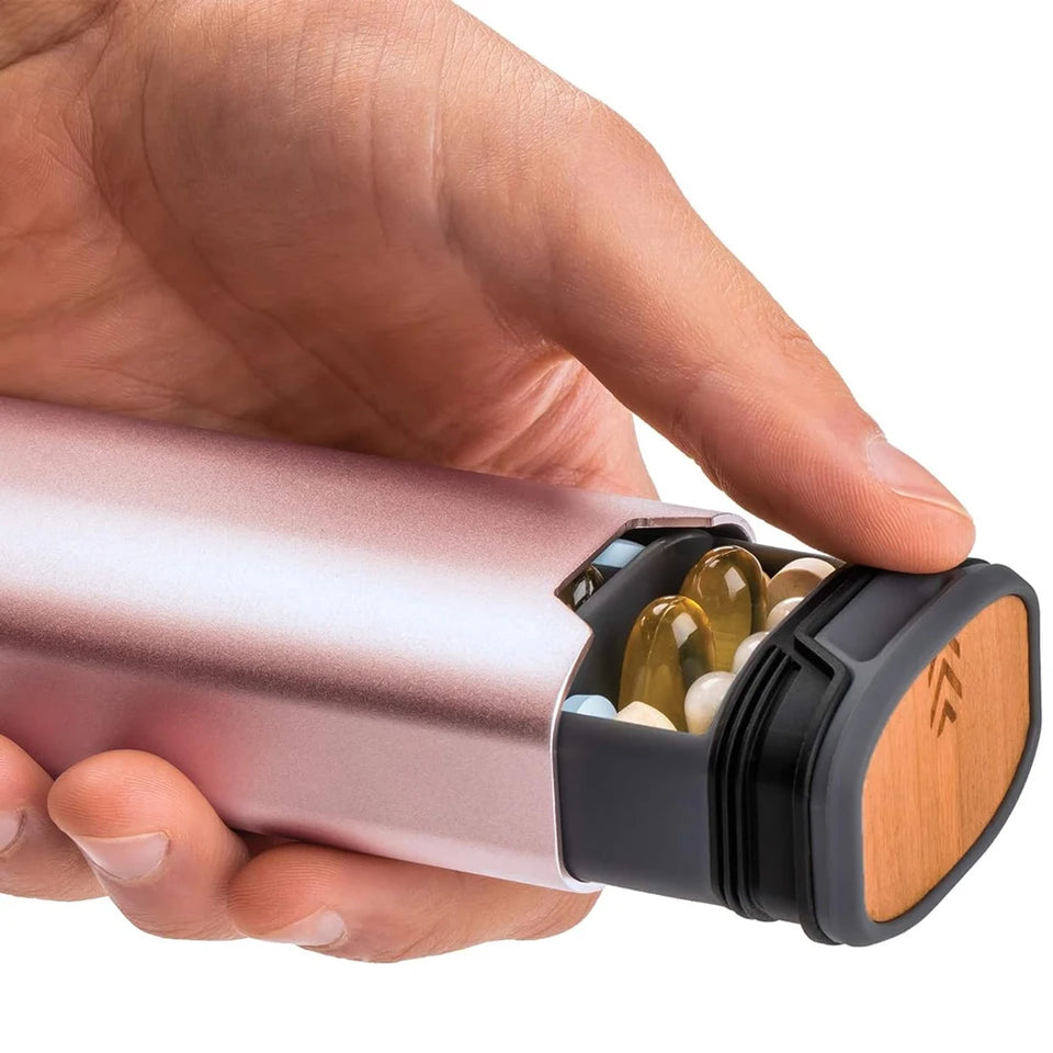 7-Day Premium Aluminum Pill Organizer – Large Capacity Weekly Pill Box for Vitamins, Supplements & Medicine